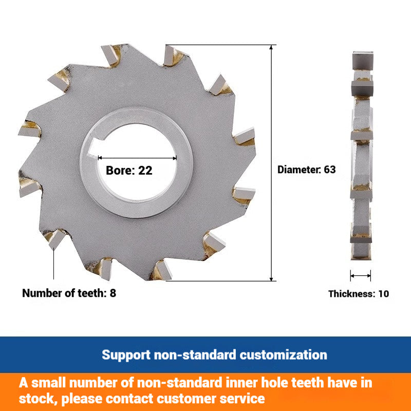 1060-Non-standard customized tungsten carbide three-face edge milling cutter blade cutter disc saw blade YG8 with teeth tungsten steel 63x8 180x10 Shandong Denso Pricision Tools Co.,Ltd.